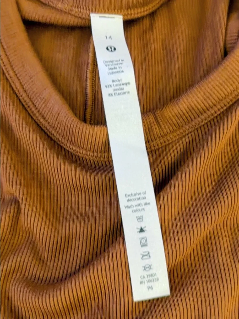 NWT Women’s 14 lululemon Hold Tight Tank in Copper Brown
